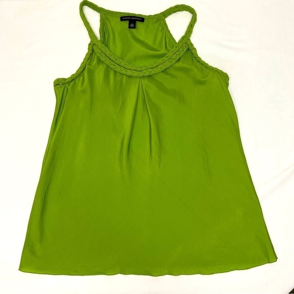 Banana Republic Tops - Banana Republic 100% Silk Tank Top Blouse Green Braided Straps Women Size Small